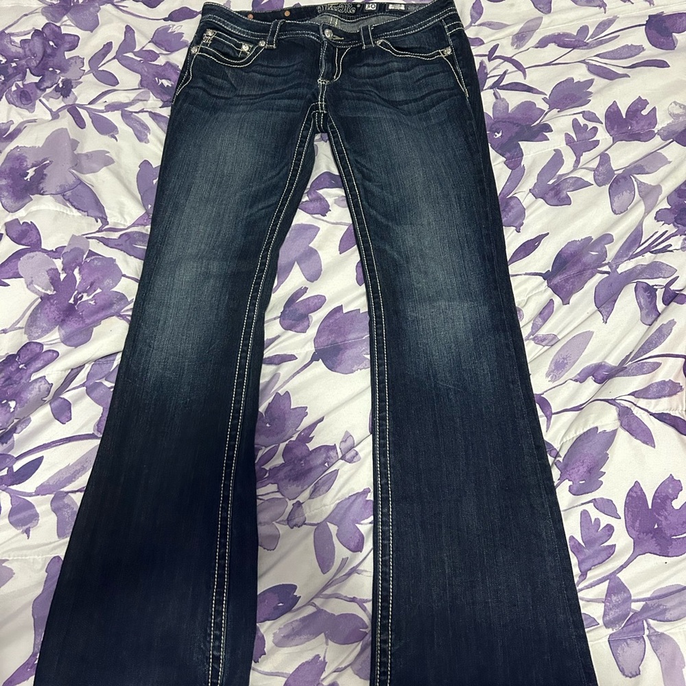Y2K Low rise bootcut miss me blue jeans